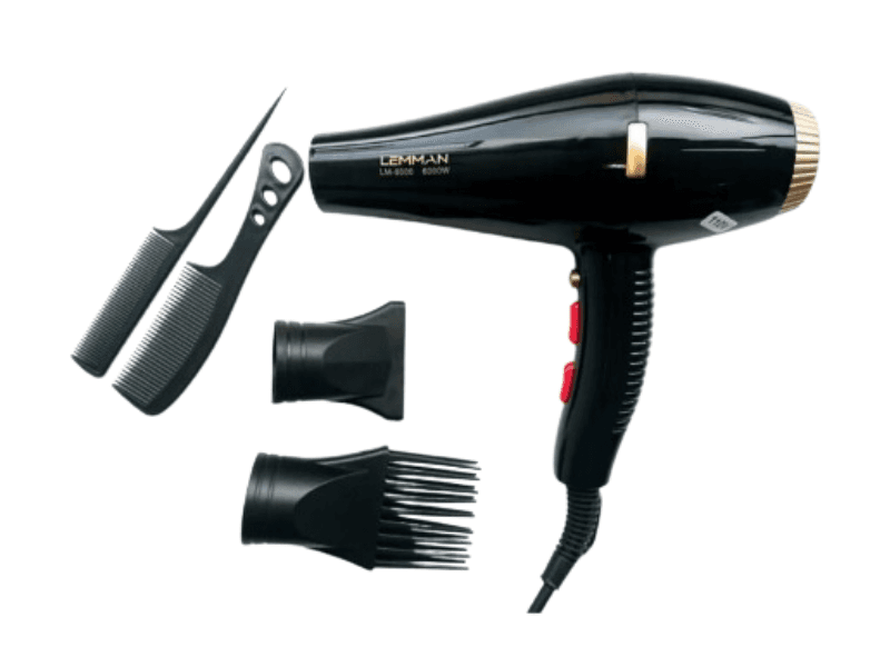 Secador de Cabello Lemman 6000W 3 Velocidades 4 Accesorios