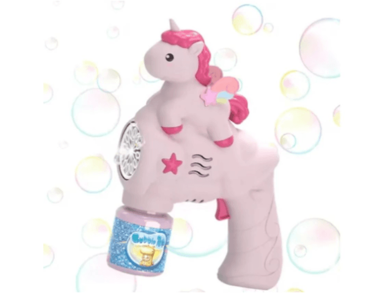 Máquina de Burbujas Portátil Diseño Unicornio Para Niños