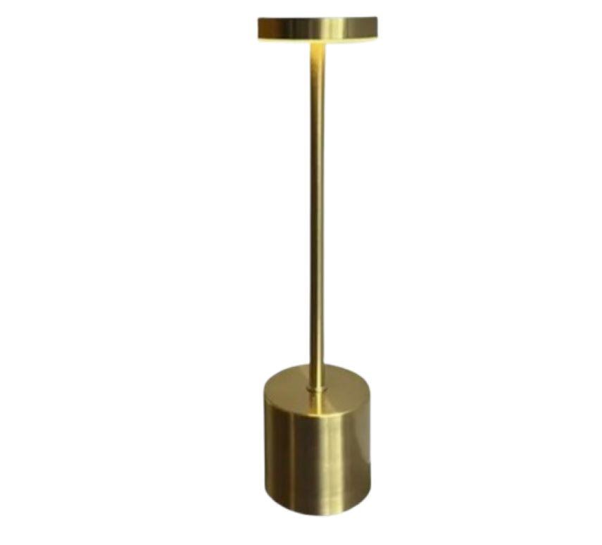 Lámpara De Mesa Táctil Metálica Led 3 Modos Ajustable Inalámbrica Dorado
