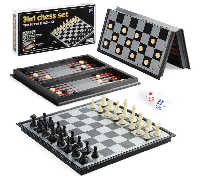 Juego de Ajedrez Magnético 3 en 1 Plegable y Portátil