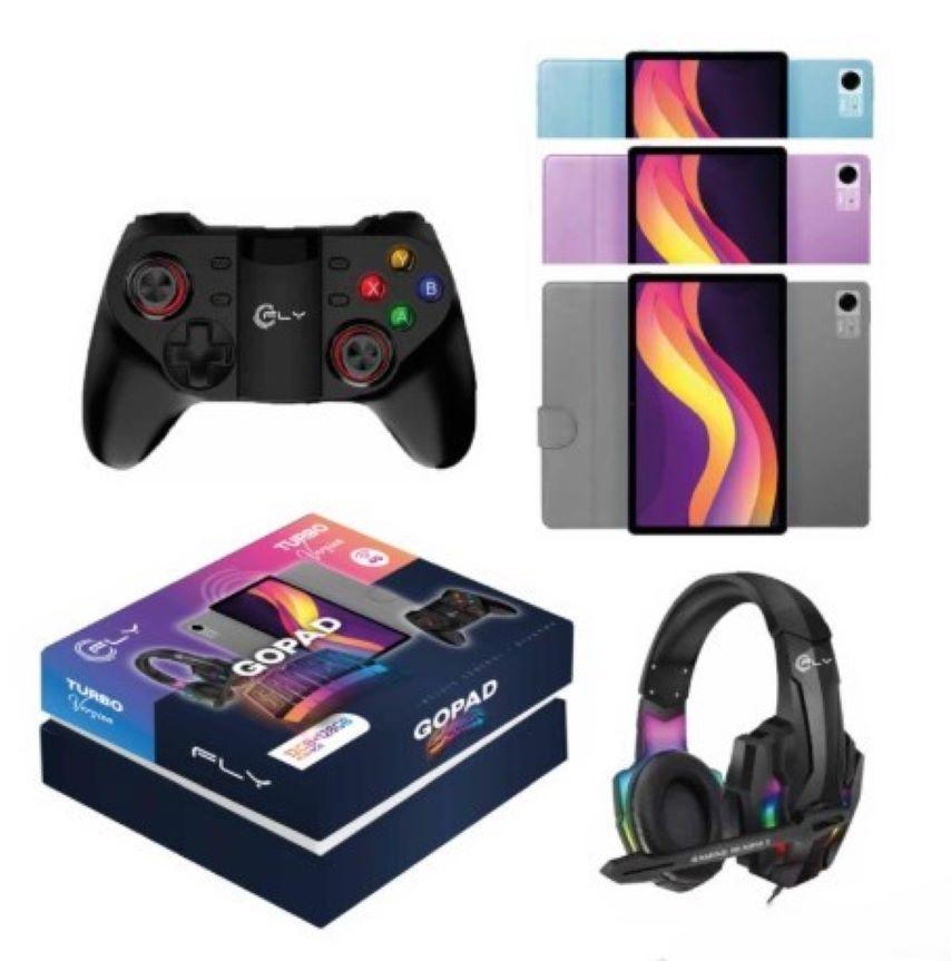 Tablet GOPAD Gamer Fly Audífonos, Control para Videojuegos y Estuche